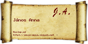 János Anna névjegykártya