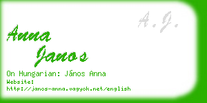 anna janos business card